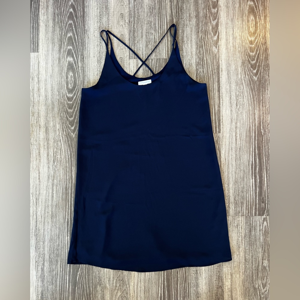 Navy Solid CAMI DRESS, worn once, size 6